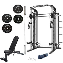 Load image into Gallery viewer, Commercial Grade Multi Functional Smith Machine Cable Crossover Machine Ultimate Fitness Equipment Bundle

