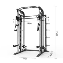 Load image into Gallery viewer, Smith Machine Bundle - 100kg Black Bumper Plates, Barbell &amp; Bench
