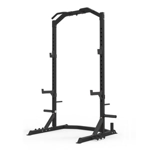 Half Squat Rack Bundle - 60kg Rubber Weight Plates, Barbell & Flat Bench