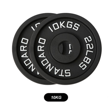 100kg Black Cast Iron Plates & Barbell Bundle (2.2m bar) - Oli Joy Sports 