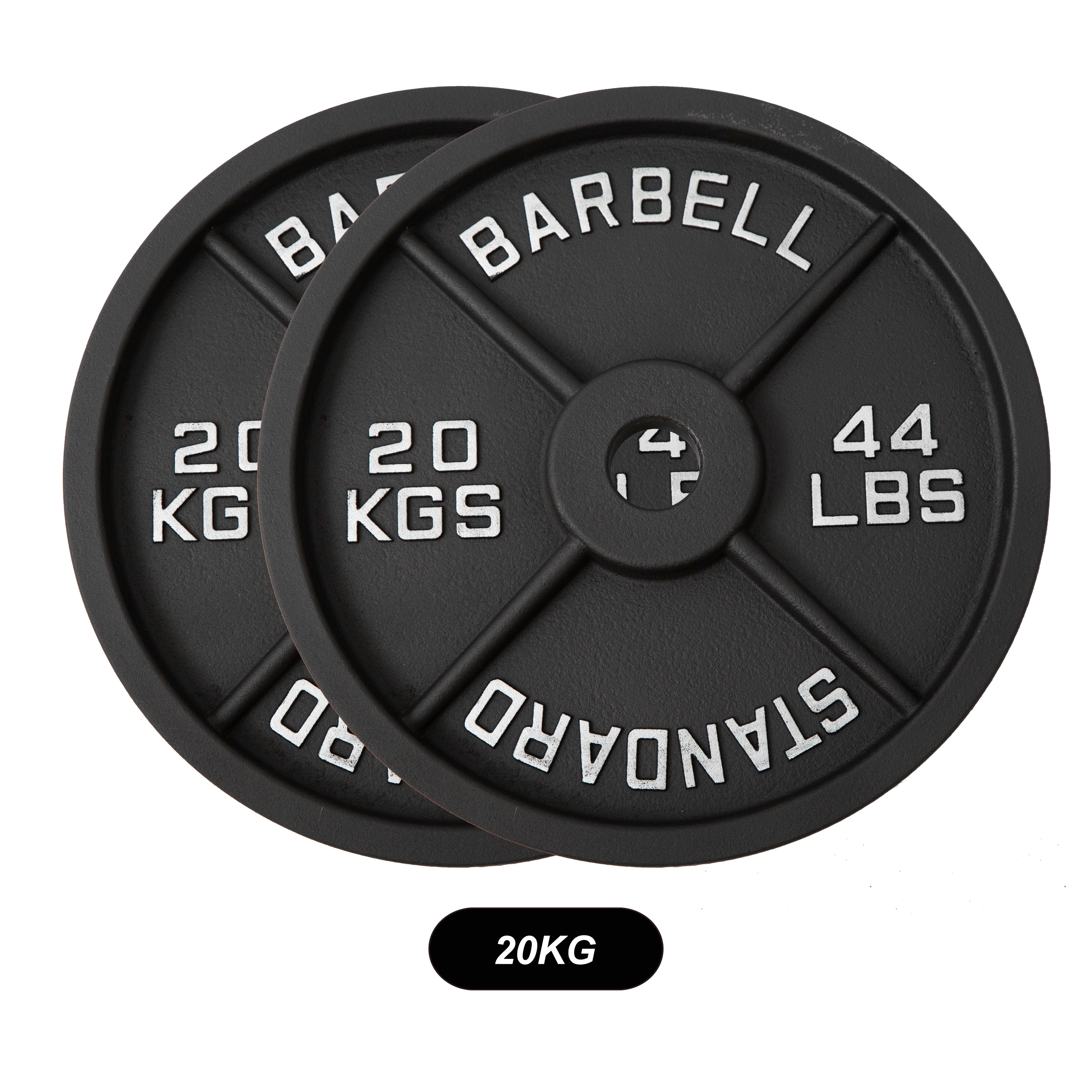 100kg Black Cast Iron Plates & Barbell Bundle (2.2m bar) - Oli Joy Sports 