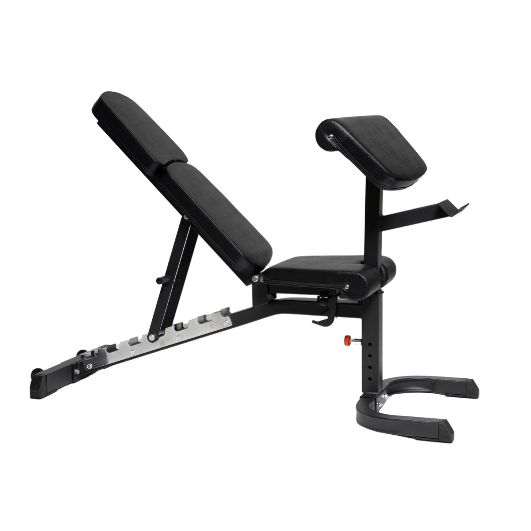 Adjustable Heavy Duty Workout Bench Plus Bicep Curl Attachment