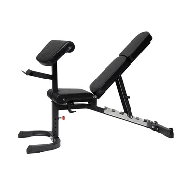Adjustable Heavy Duty Workout Bench Plus Bicep Curl Attachment & Leg Curl Attachment - Oli Joy Sports 