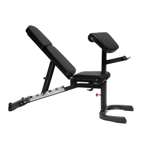 Adjustable Heavy Duty Workout Bench Plus Bicep Curl Attachment & Leg Curl Attachment