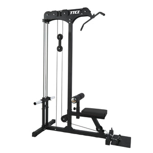 Lat Pull Down Low Row Machine Bundle - 155kg Rubber Weight Plates