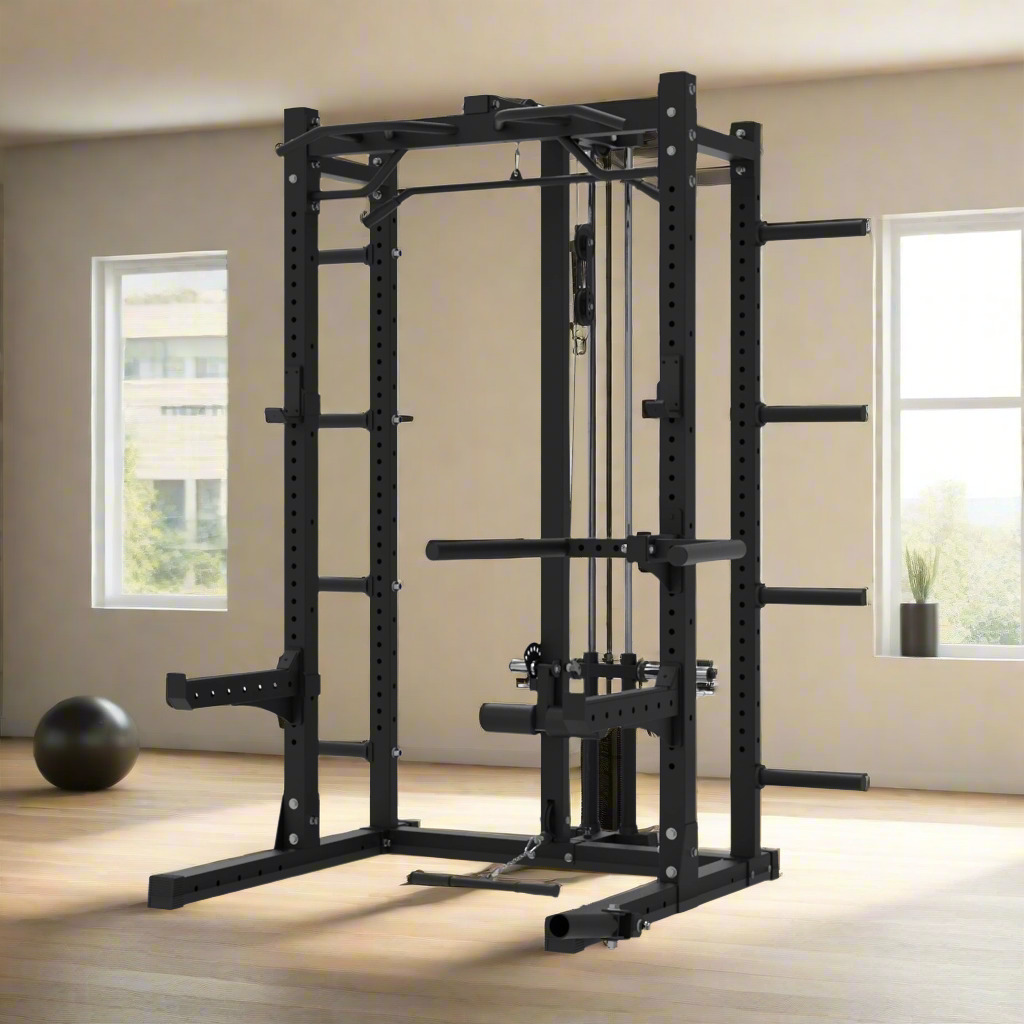 Multifunctional Squat Rack Lat Pull Down Dip Bar Chin Up Bar