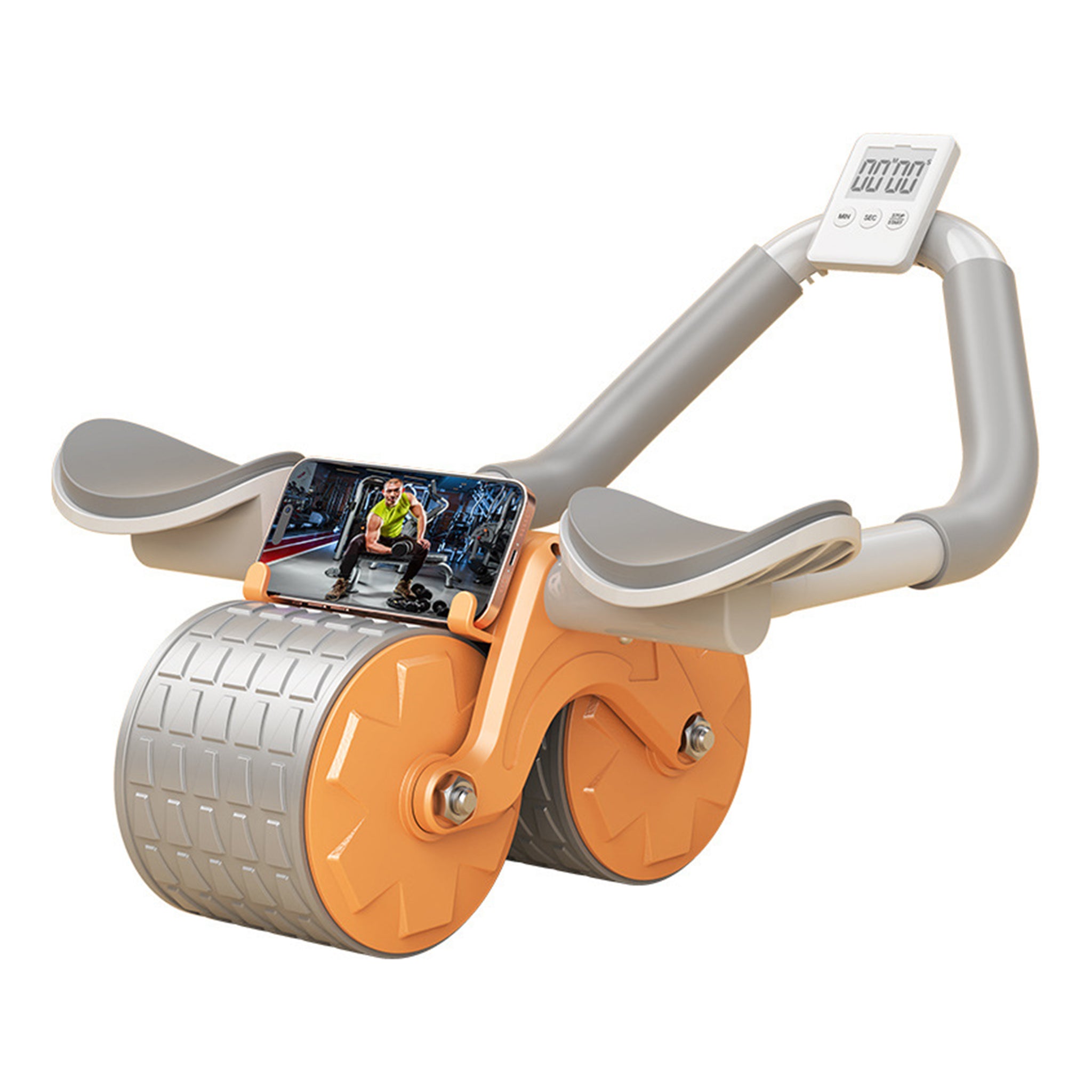 Double Wheel Abdominal Roller With Free Knee Pad Mat Black Colour - Oli Joy Sports 