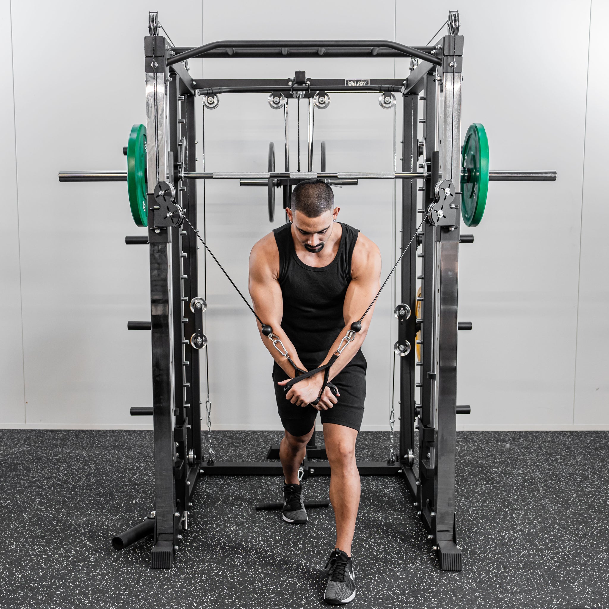 Premium Grade Smith Machine Squat Rack Lat Pull Down Crossover Machine - Oli Joy Sports 