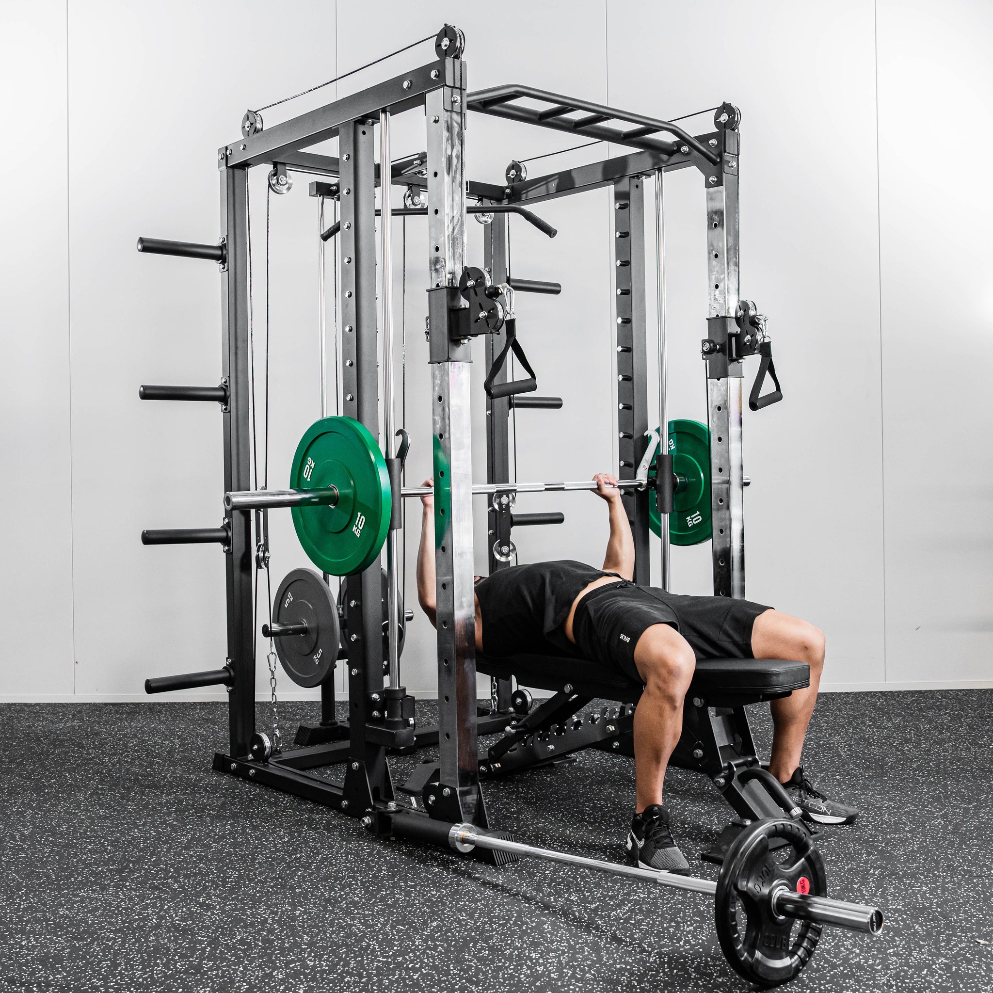 Premium Grade Smith Machine Squat Rack Lat Pull Down Crossover Machine - Oli Joy Sports 
