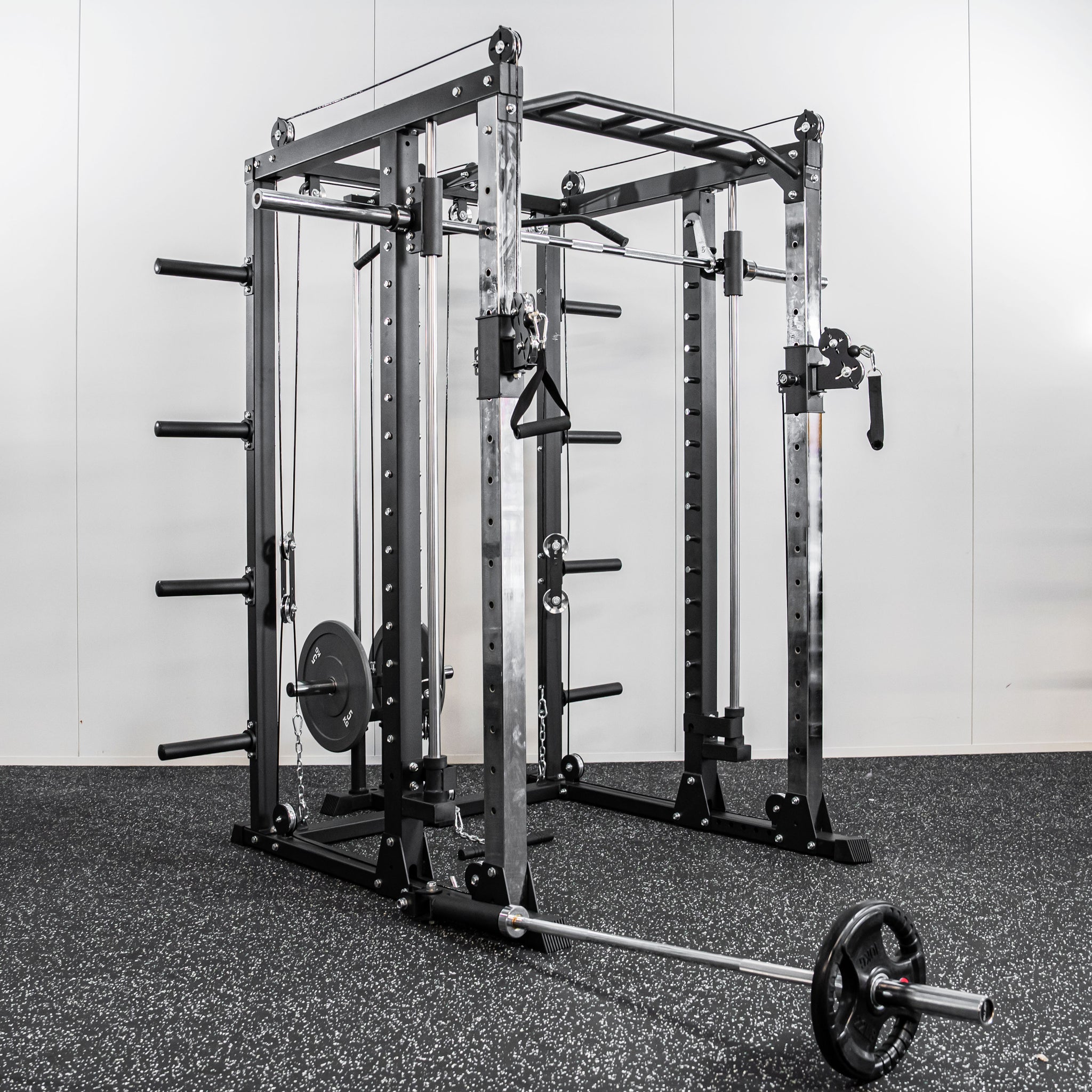 Premium Grade Smith Machine Squat Rack Lat Pull Down Crossover Machine - Oli Joy Sports 