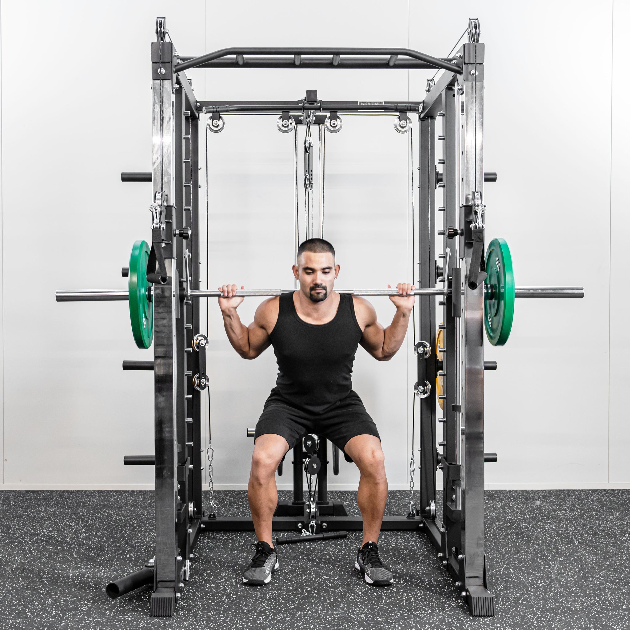 Premium Grade Smith Machine Squat Rack Lat Pull Down Crossover Machine - Oli Joy Sports 