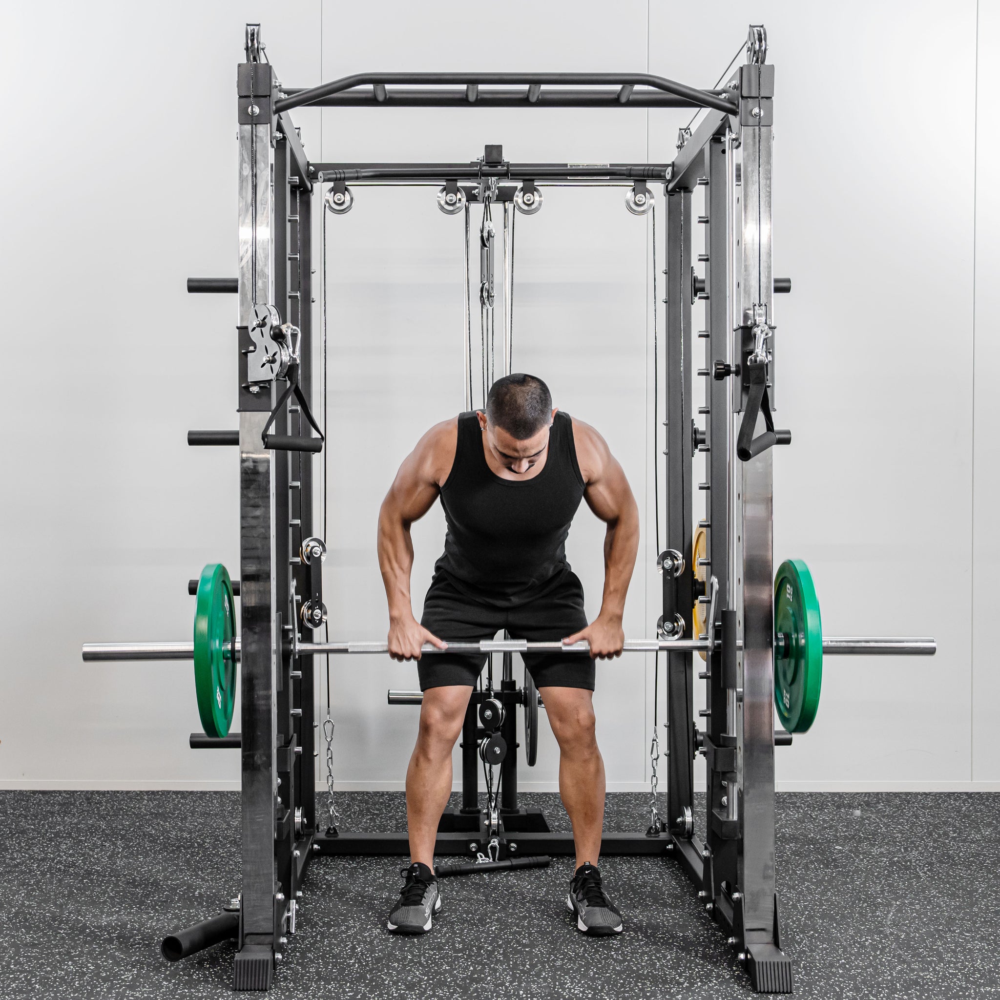 Premium Grade Smith Machine Squat Rack Lat Pull Down Crossover Machine - Oli Joy Sports 