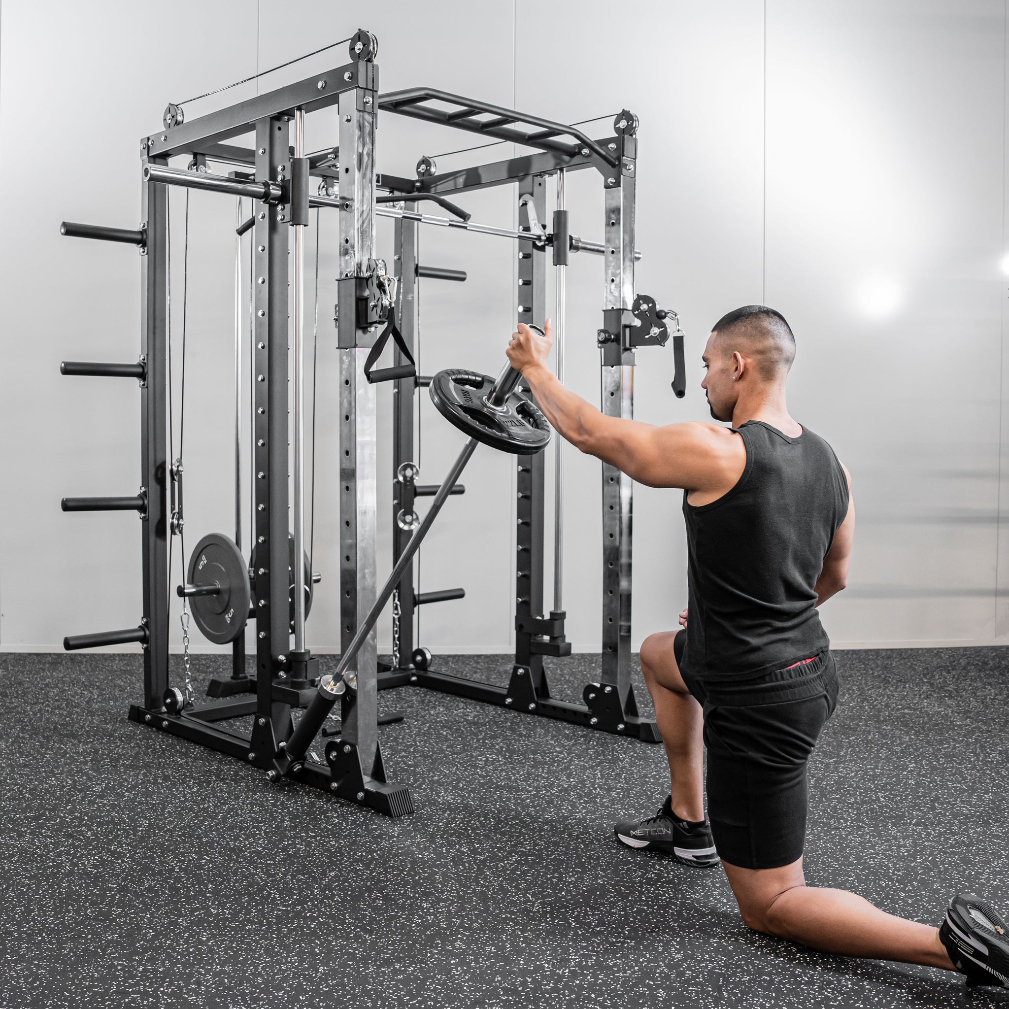 Premium Grade Smith Machine Squat Rack Lat Pull Down Crossover Machine - Oli Joy Sports 