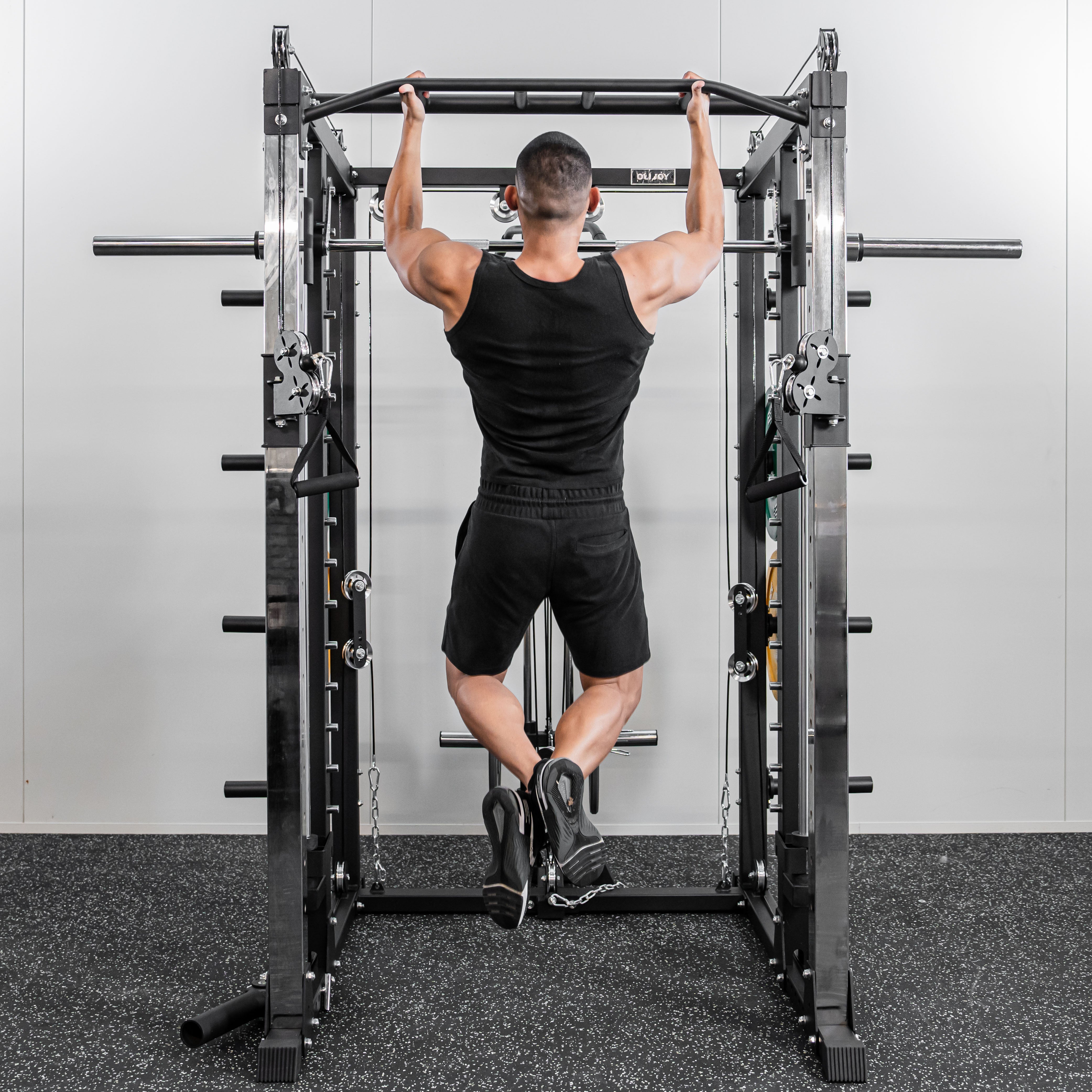 Premium Grade Smith Machine Squat Rack Lat Pull Down Crossover Machine - Oli Joy Sports 