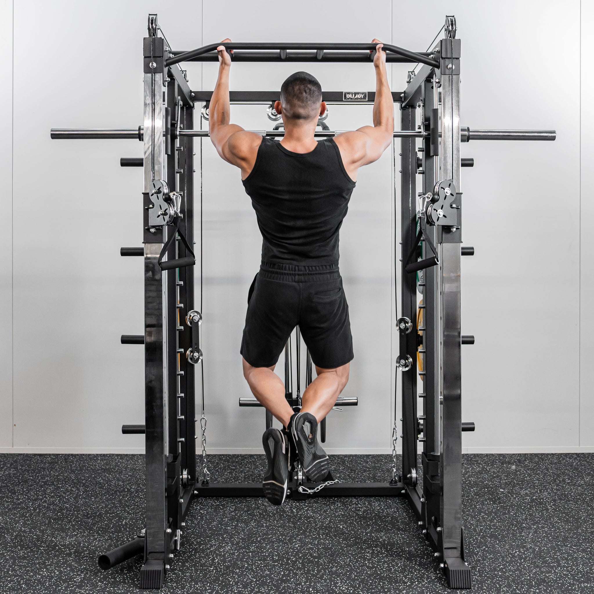 Premium Grade Smith Machine Squat Rack Lat Pull Down Crossover Machine - Oli Joy Sports 