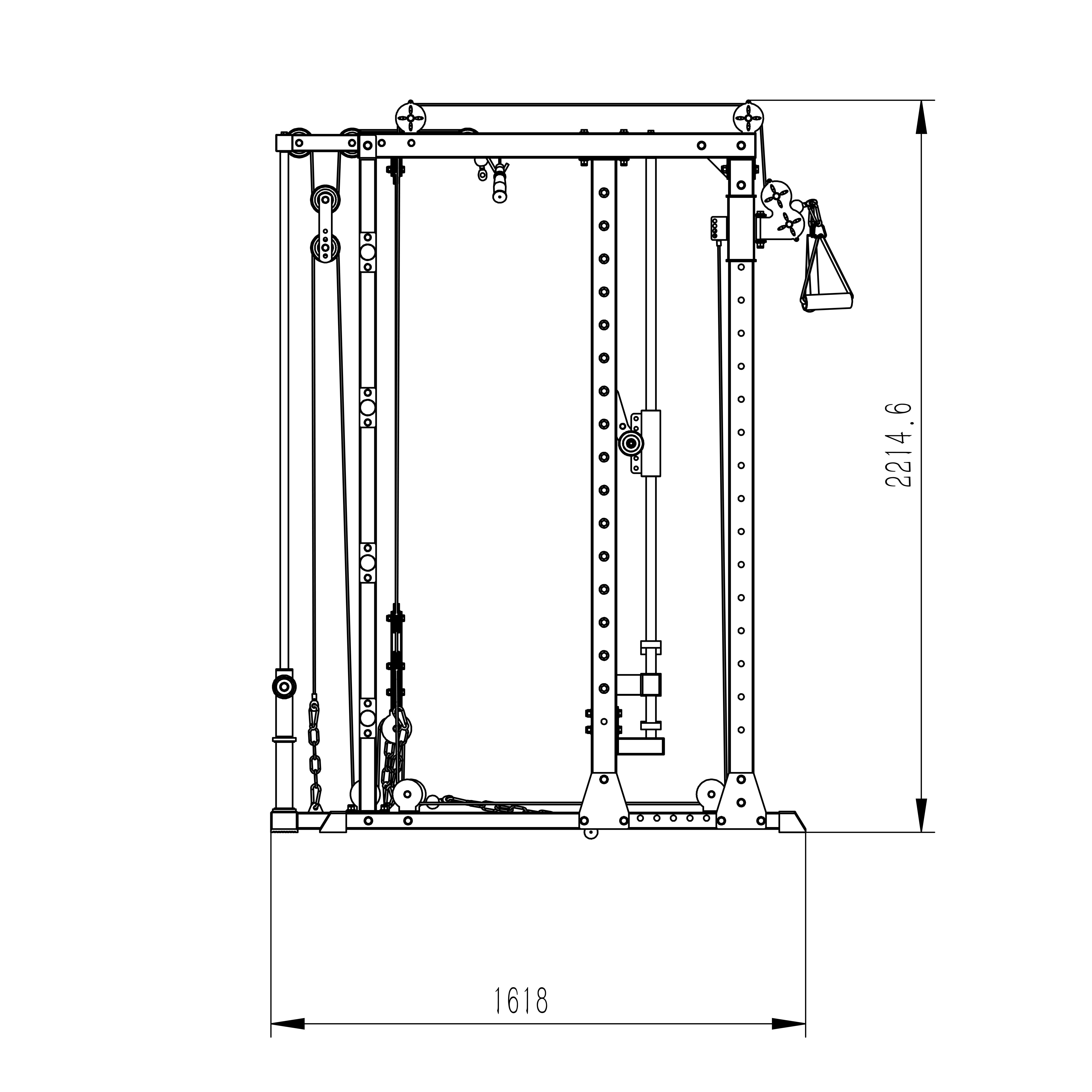 Premium Grade Smith Machine Squat Rack Lat Pull Down Crossover Machine - Oli Joy Sports 