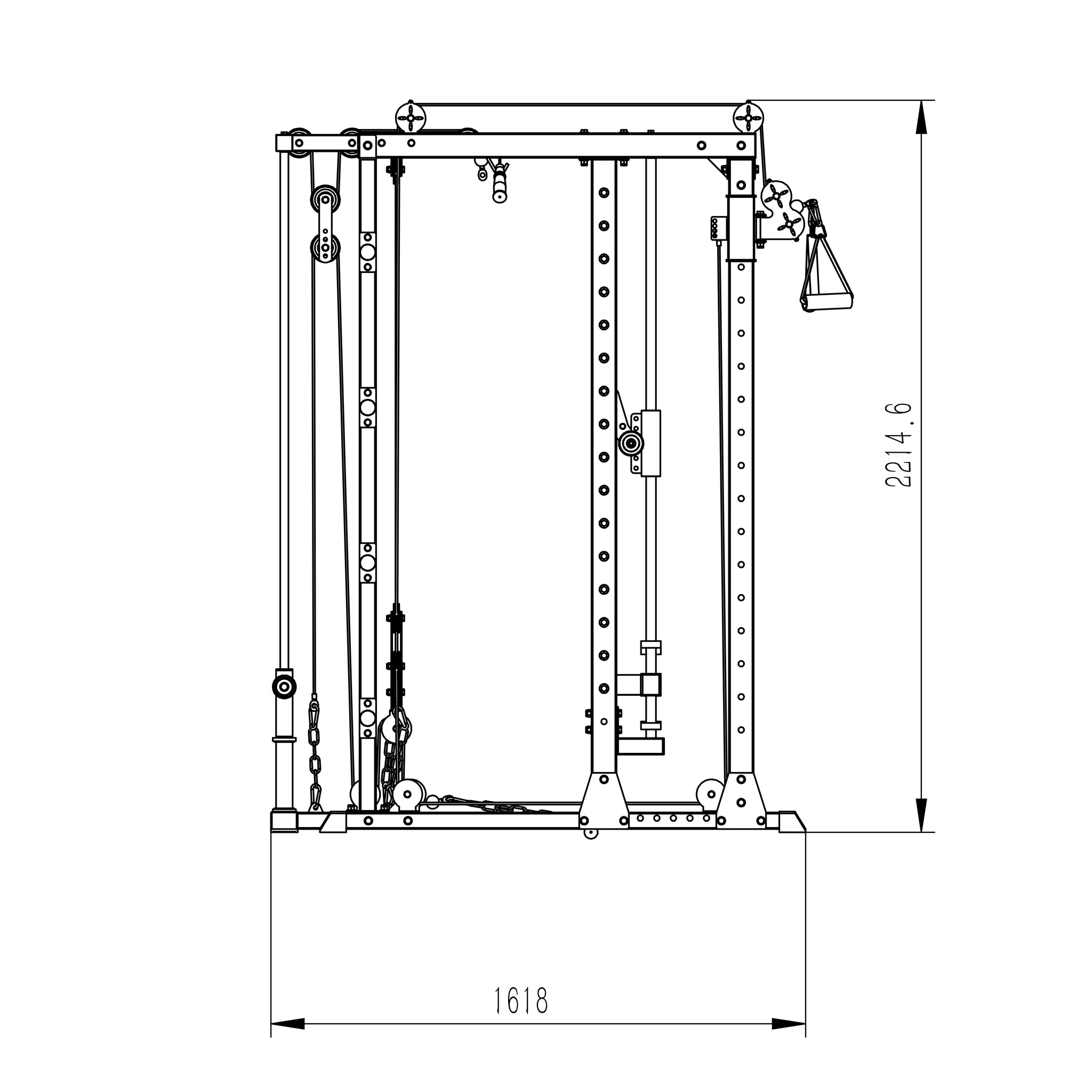 Premium Grade Smith Machine Squat Rack Lat Pull Down Crossover Machine - Oli Joy Sports 