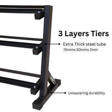Premium 3 Layers Tiers Dumbbell Storage Rack - Oli Joy Sports 