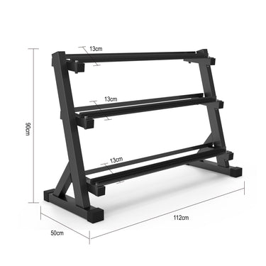 2.5kg to 27.5kg Hex Dumbbell & Premium Quality Storage Rack Bundle (10 pairs -285kg) - Oli Joy Sports 