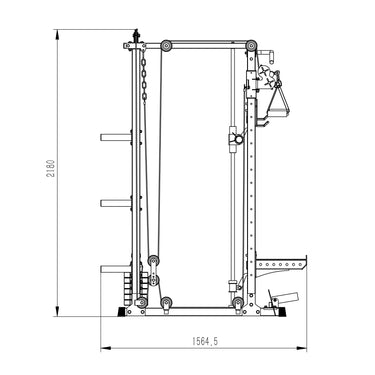 Commercial Grade Smith Machine With Weights Squat Rack Crossover Machine - Oli Joy Sports 