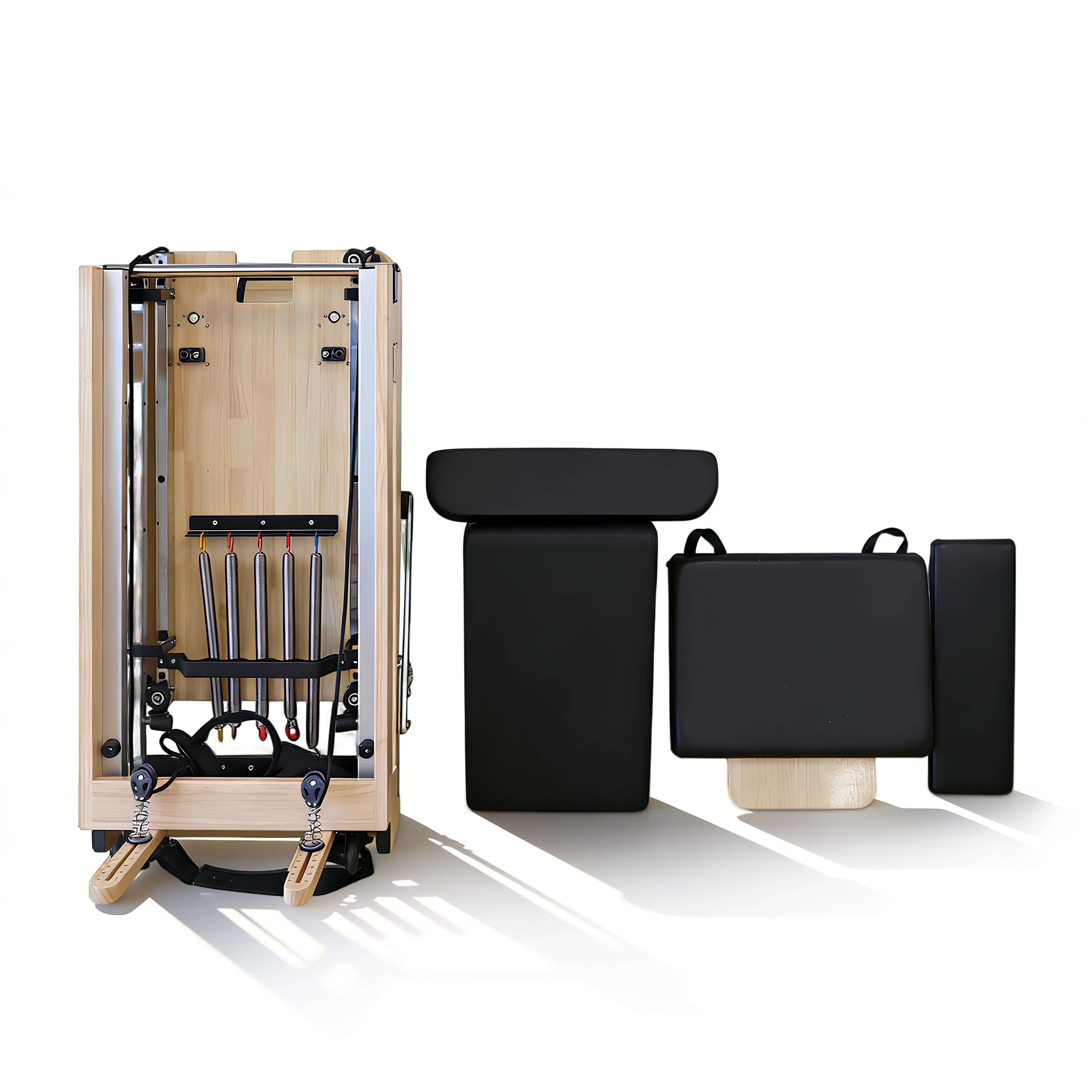 OLI JOY Home Foldable Oak Wood Pilates Reformer