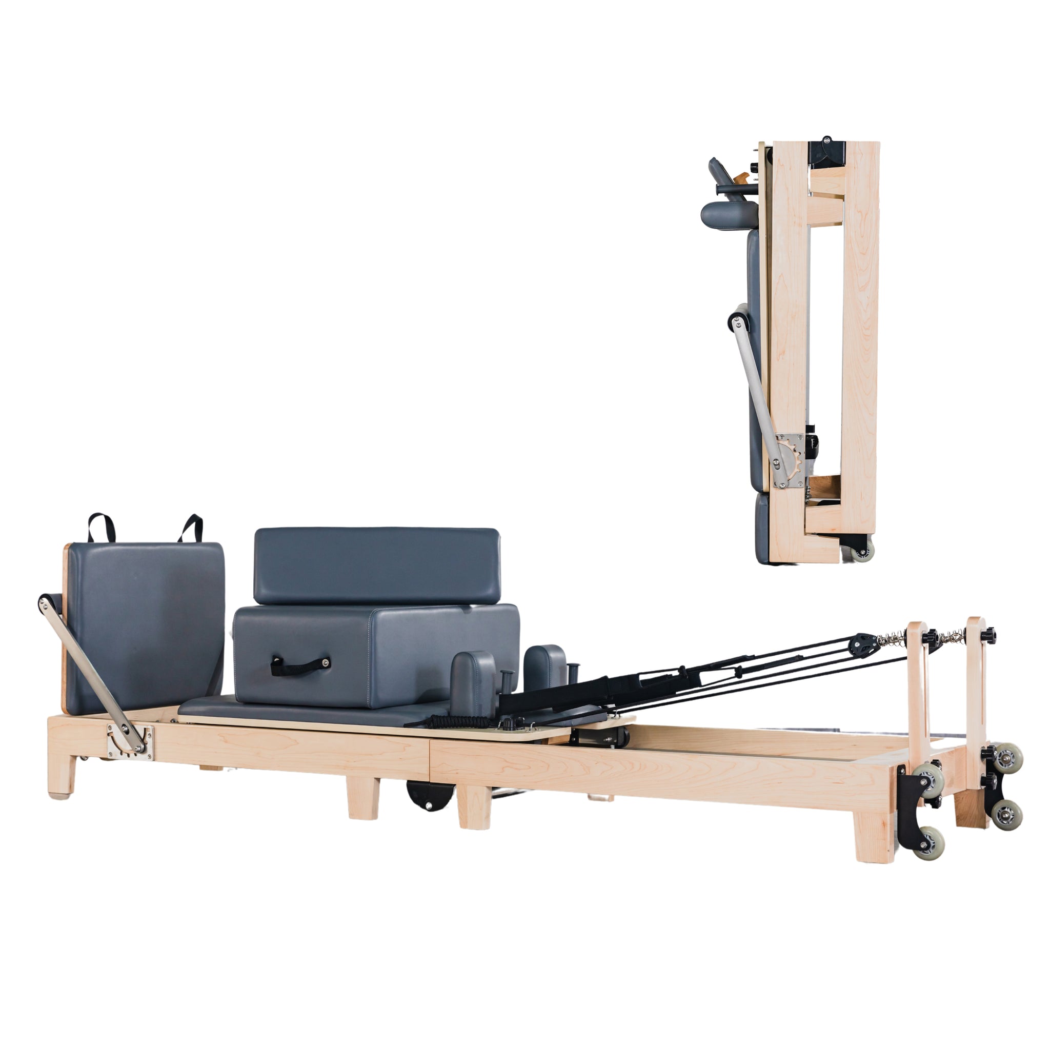 Foldable Pilates Reformer Oak Wood - Oli Joy Sports 
