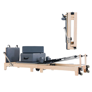 Foldable Pilates Reformer Oak Wood