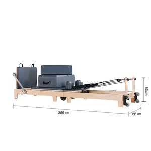 Foldable Pilates Reformer Oak Wood