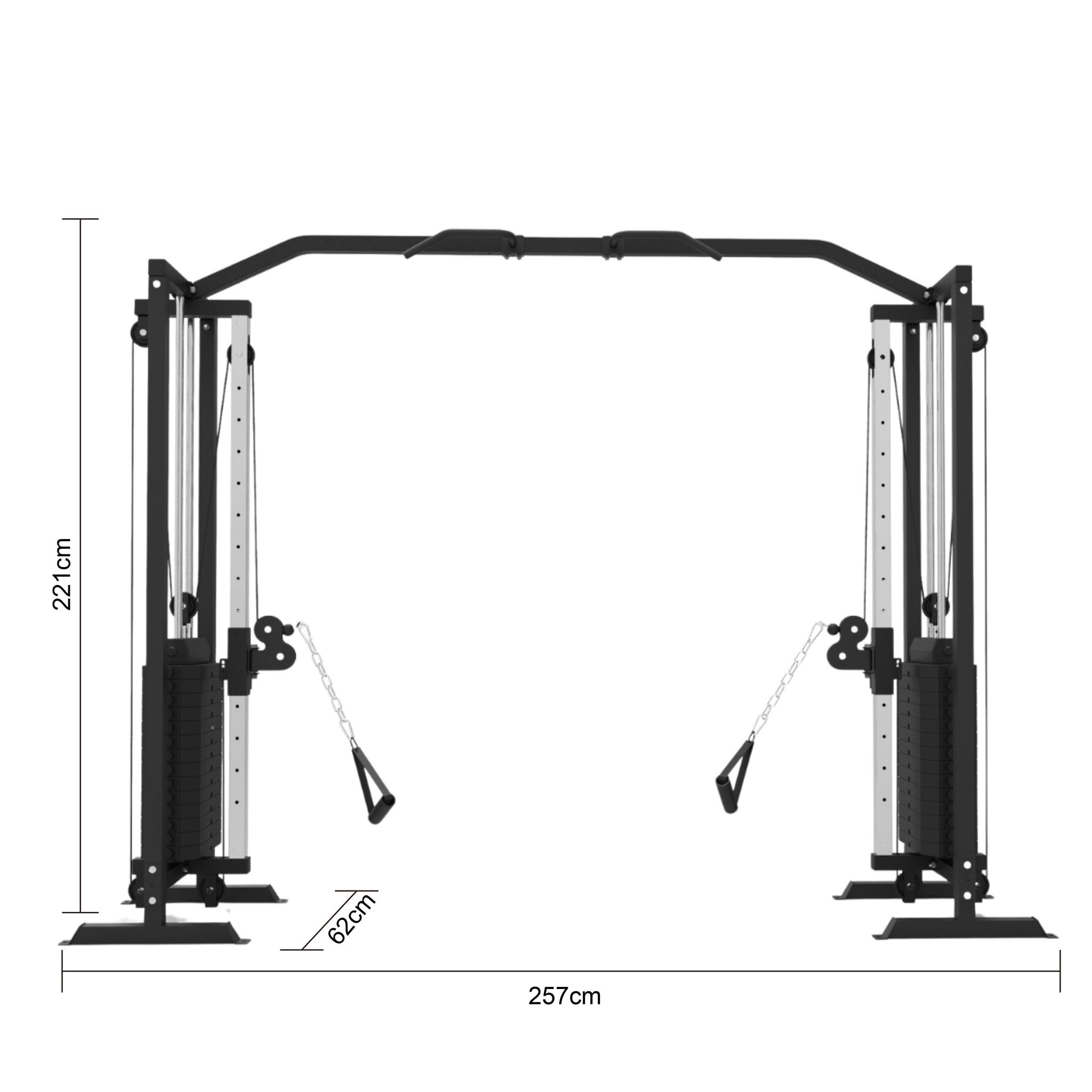 Cable Crossover Machine & Functional Trainer Machine Concrete Fill Weight Stacks Pin Loaded - Oli Joy Sports 