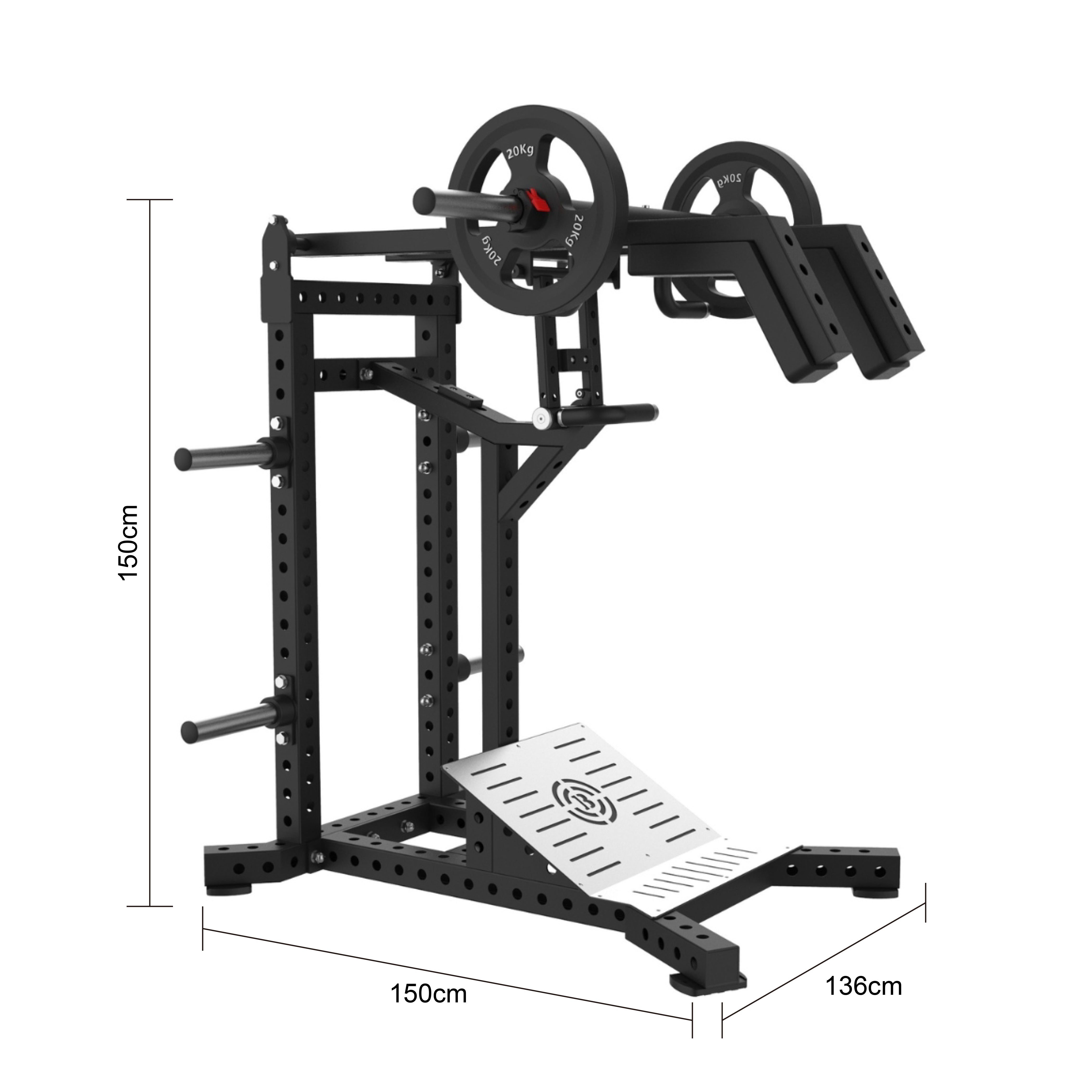 Commercial Hack Squat Machine Standing Hack Squat Machine Plate Loaded - Oli Joy Sports 