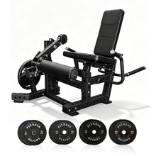 Load image into Gallery viewer, OLI JOY Plate Loaded Leg Curl &amp; Extension Bundle with 100kg Bumper Plates
