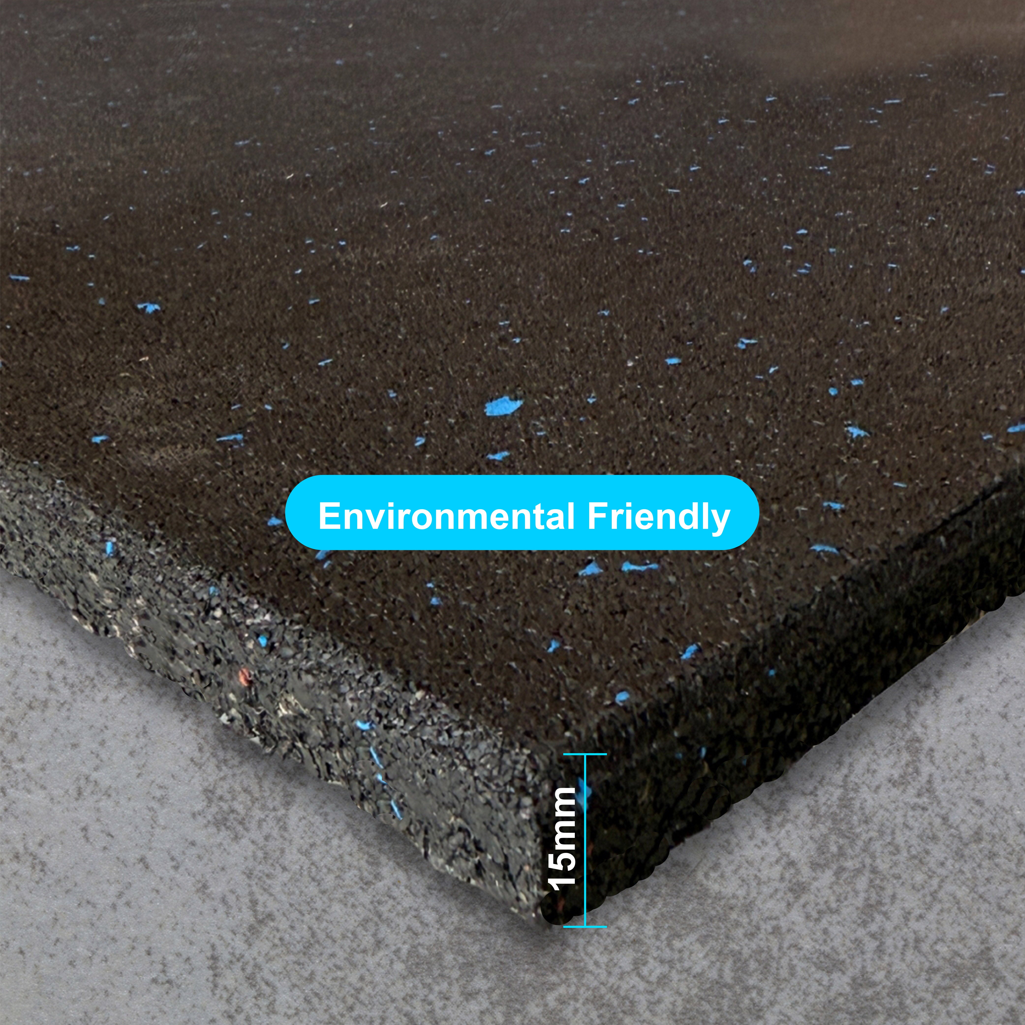 6PCS* 15mm  1Mx 1M Flooring Mat Bundle  Soft Rubber Gym Flooring Tiles Mats - Oli Joy Sports 