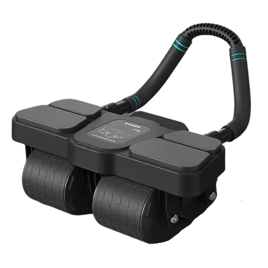 4-Wheel Automatic Rebound Ab Roller (Black Colour) - Oli Joy Sports 