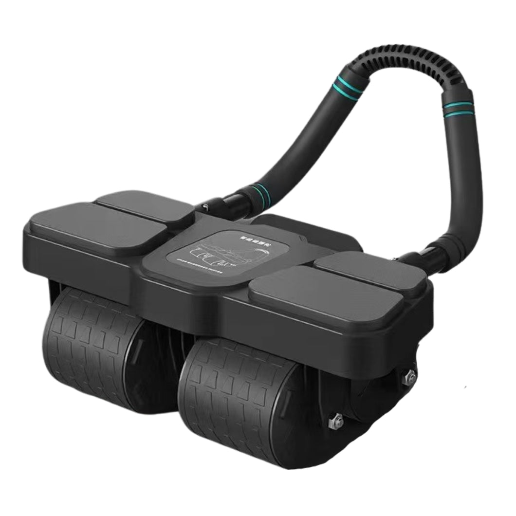 4-Wheel Automatic Rebound Ab Roller (Black Colour)