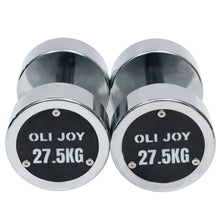 Load image into Gallery viewer, 2.5kg to 27.5kg Chrome Round Dumbbell &amp; Storage Rack (6 pairs - 180kg)
