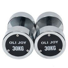 Load image into Gallery viewer, 5kg to 30kg Chrome Round Dumbbell &amp; Storage Rack (6 pairs - 210kg)
