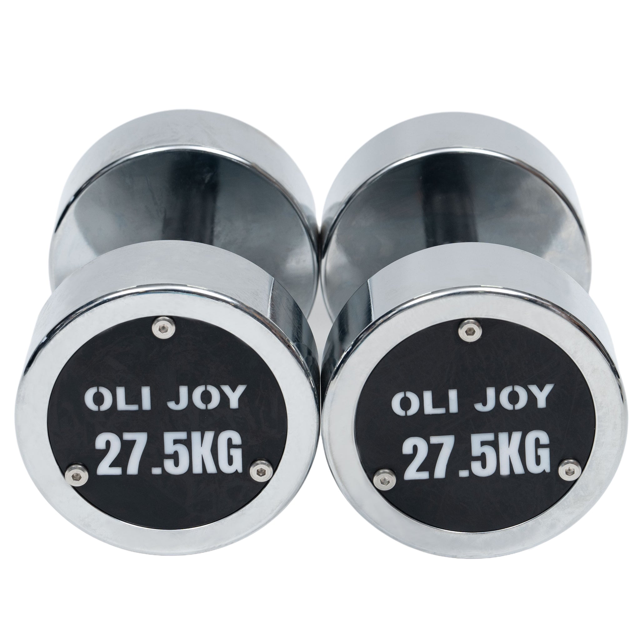 Chrome Dumbbell Round Dumbbell (2.5kg-30kg/ 2.5kg increments) - Oli Joy Sports 