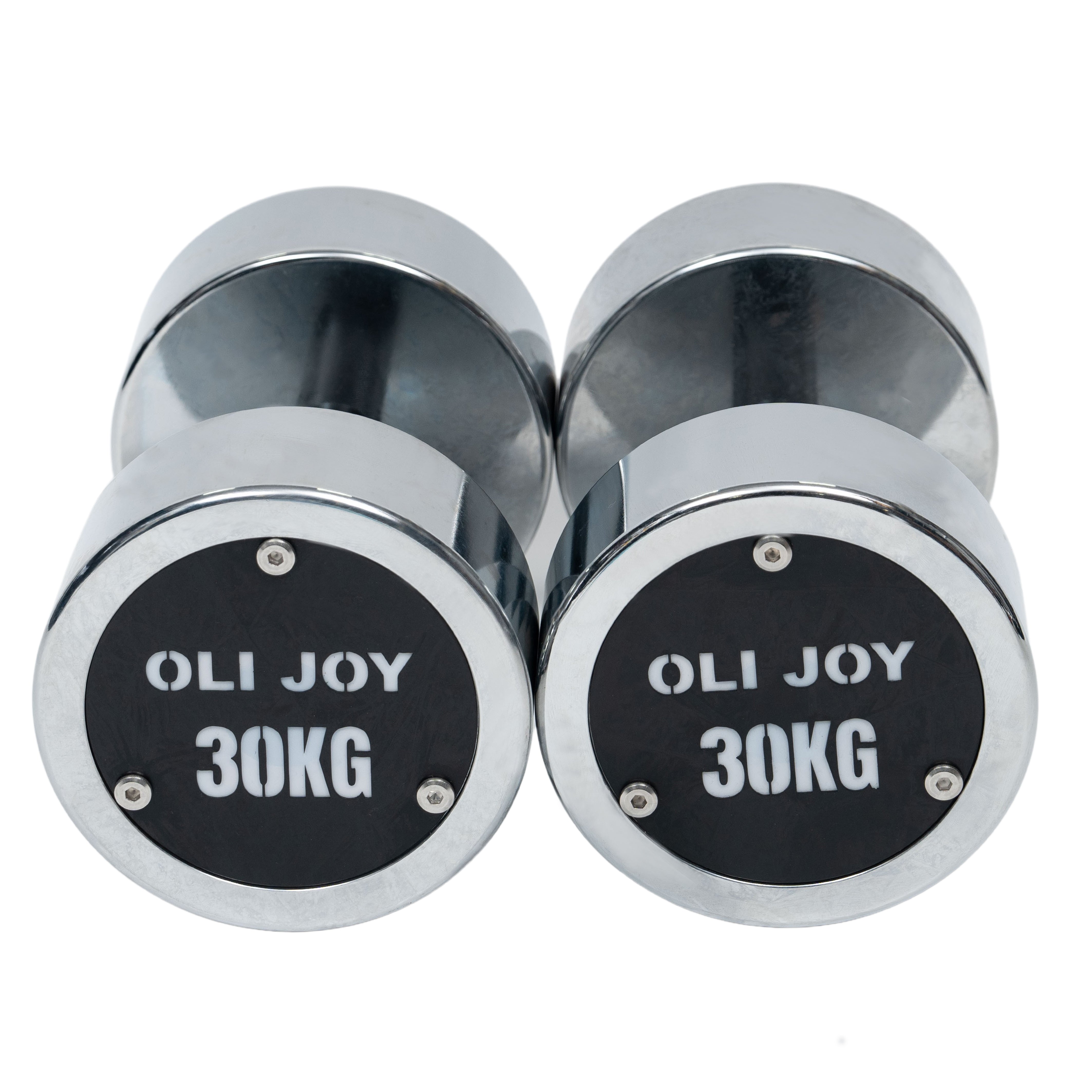Chrome Dumbbell Round Dumbbell (2.5kg-30kg/ 2.5kg increments) - Oli Joy Sports 