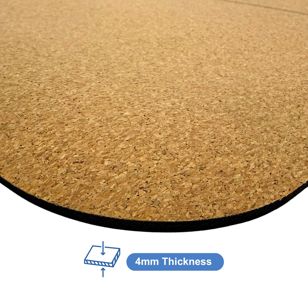 Premiun Cork Yoga Mat (183cmx 66cmx 0.4cm) Natural Cork - Oli Joy Sports 