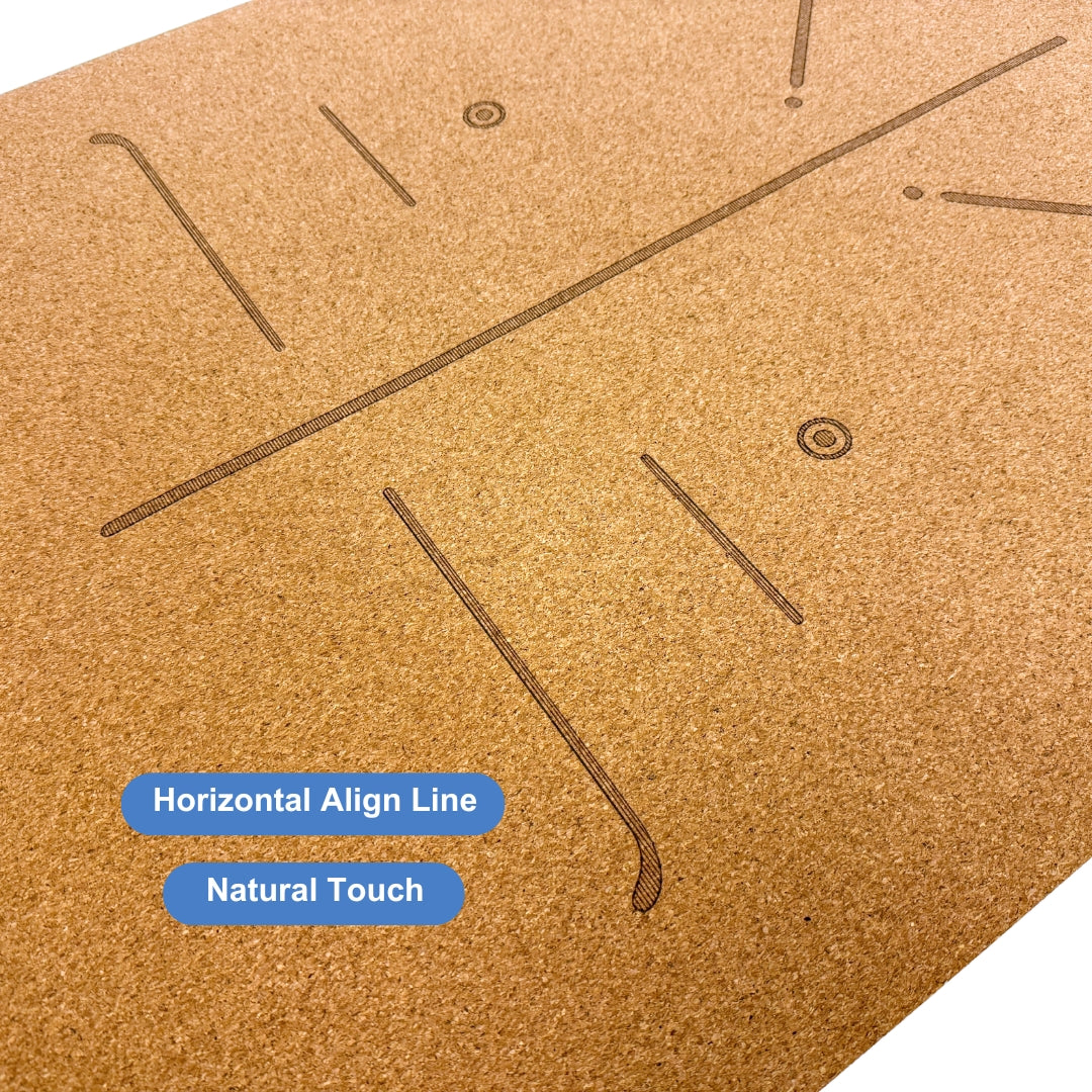 Premiun Cork Yoga Mat (183cmx 66cmx 0.4cm) Natural Cork - Oli Joy Sports 