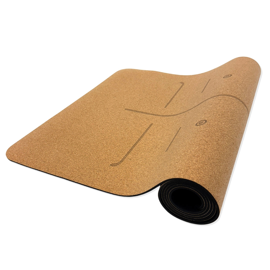 Premiun Cork Yoga Mat (183cmx 66cmx 0.4cm) Natural Cork - Oli Joy Sports 