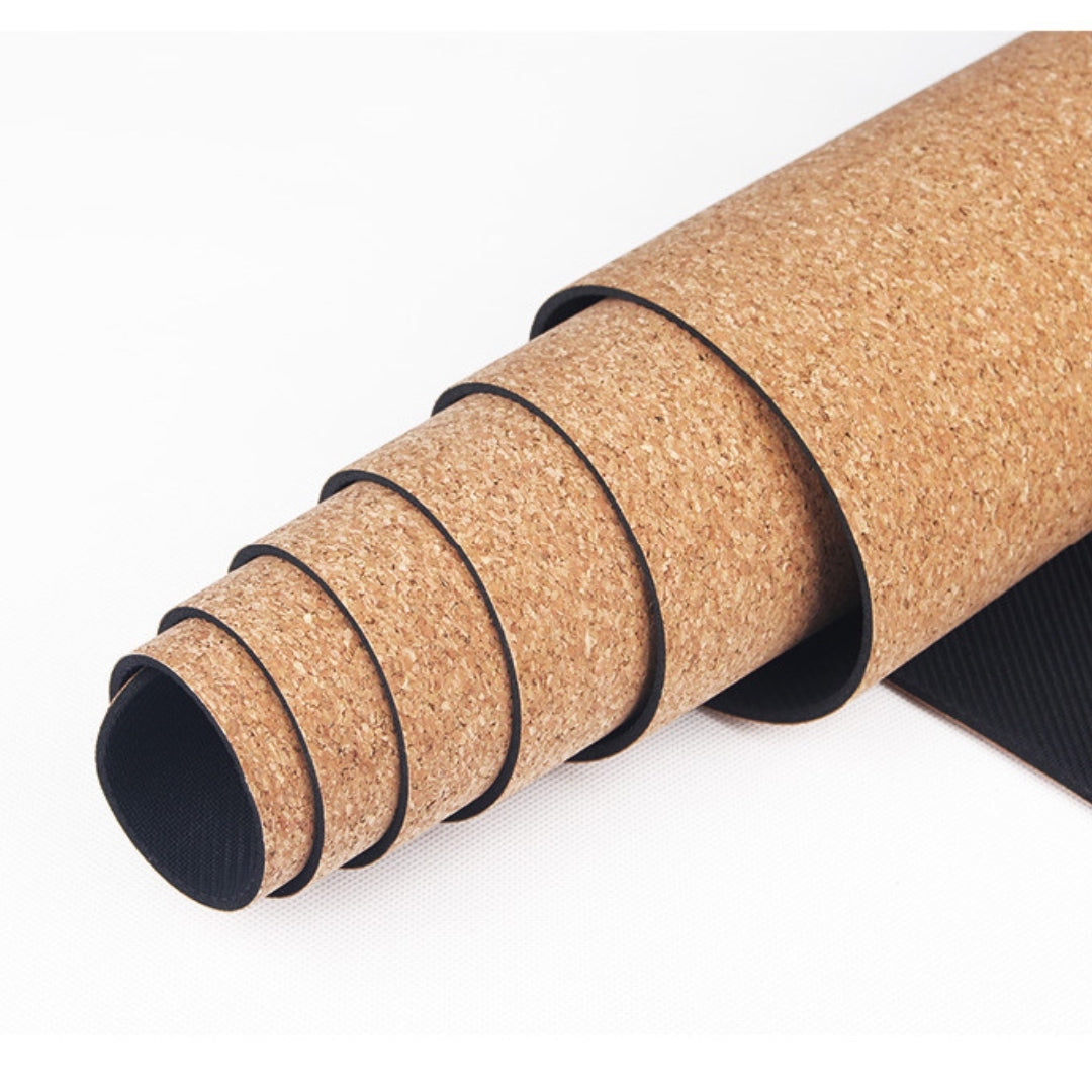Premiun Cork Yoga Mat (183cmx 66cmx 0.4cm) Natural Cork - Oli Joy Sports 