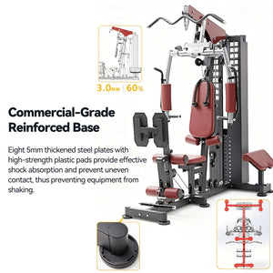 Lat Pulldown, Shoulder & Chest & Leg Press with High-Low Rowing Multi-Functional-Station – Pin Loaded