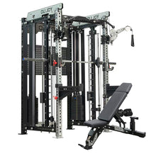 Load image into Gallery viewer, All-in-One Smith Machine Cable Crossover Machine Pin Load +3 Point Adjustable Bench

