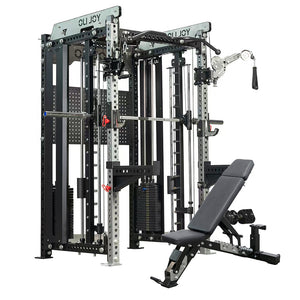 All-in-One Smith Machine Cable Crossover Machine Pin Load +3 Point Adjustable Bench