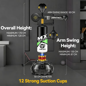 Boxing Speed Trainer 360° Punching Spinning Bar – Free Standing Punching Bag & Heavy Bag Stand