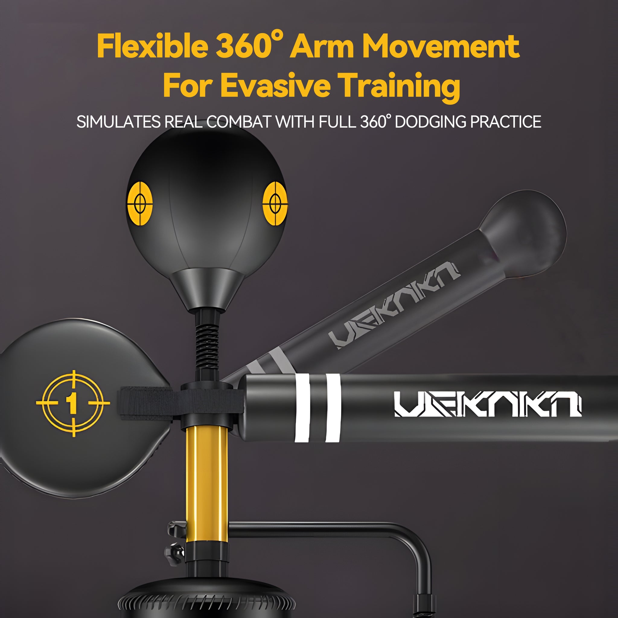 Boxing Speed Trainer 360° Punching Spinning Bar+ Boxing Glove Bundle