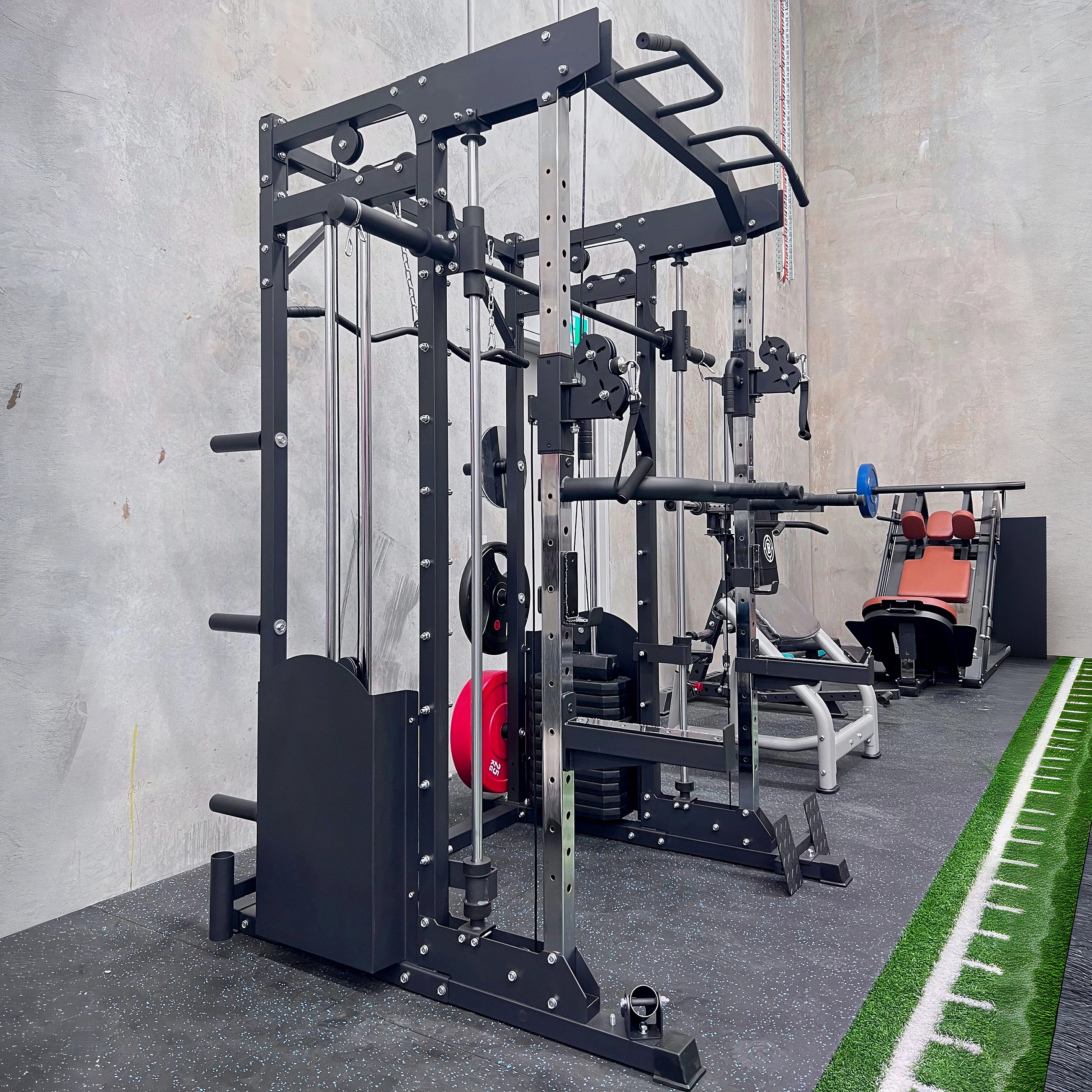 10-in-1 Professional Power Rack: Smith Machine, Dual Adjustable Pulley & Pull-Up Station