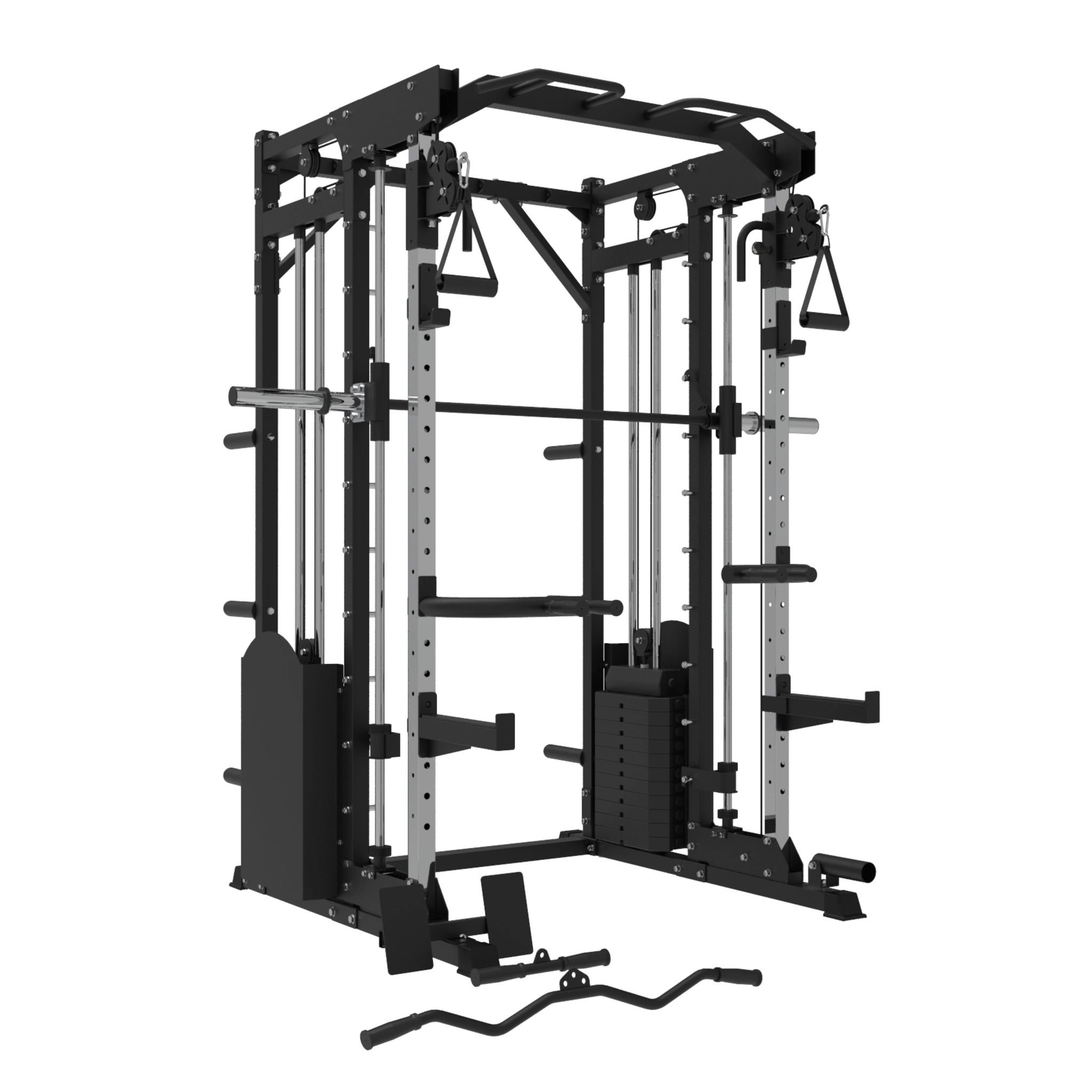 10-in-1 Professional Power Rack: Smith Machine, Dual Adjustable Pulley & Pull-Up Station