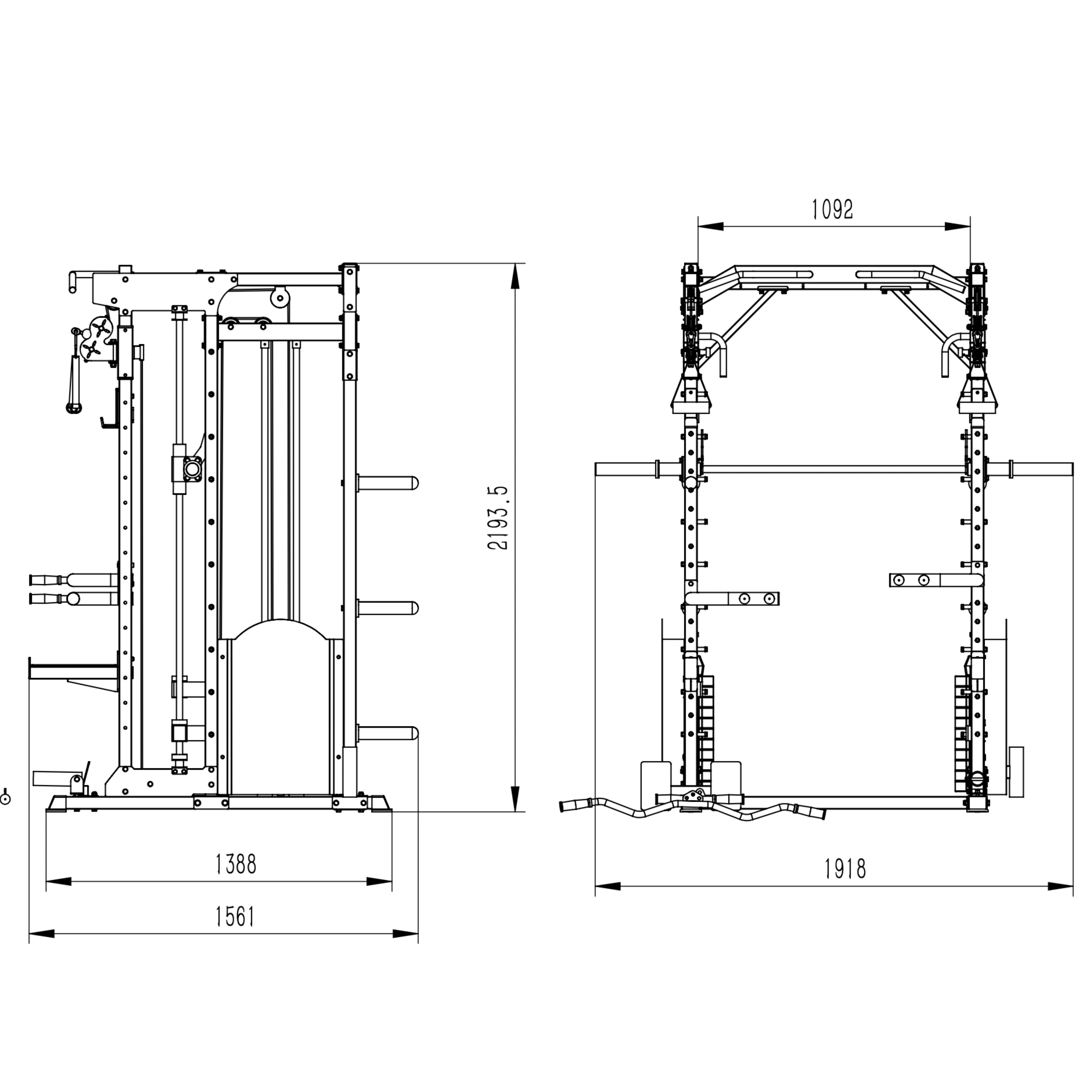 10-in-1 Professional Power Rack: Smith Machine, Dual Adjustable Pulley & Pull-Up Station
